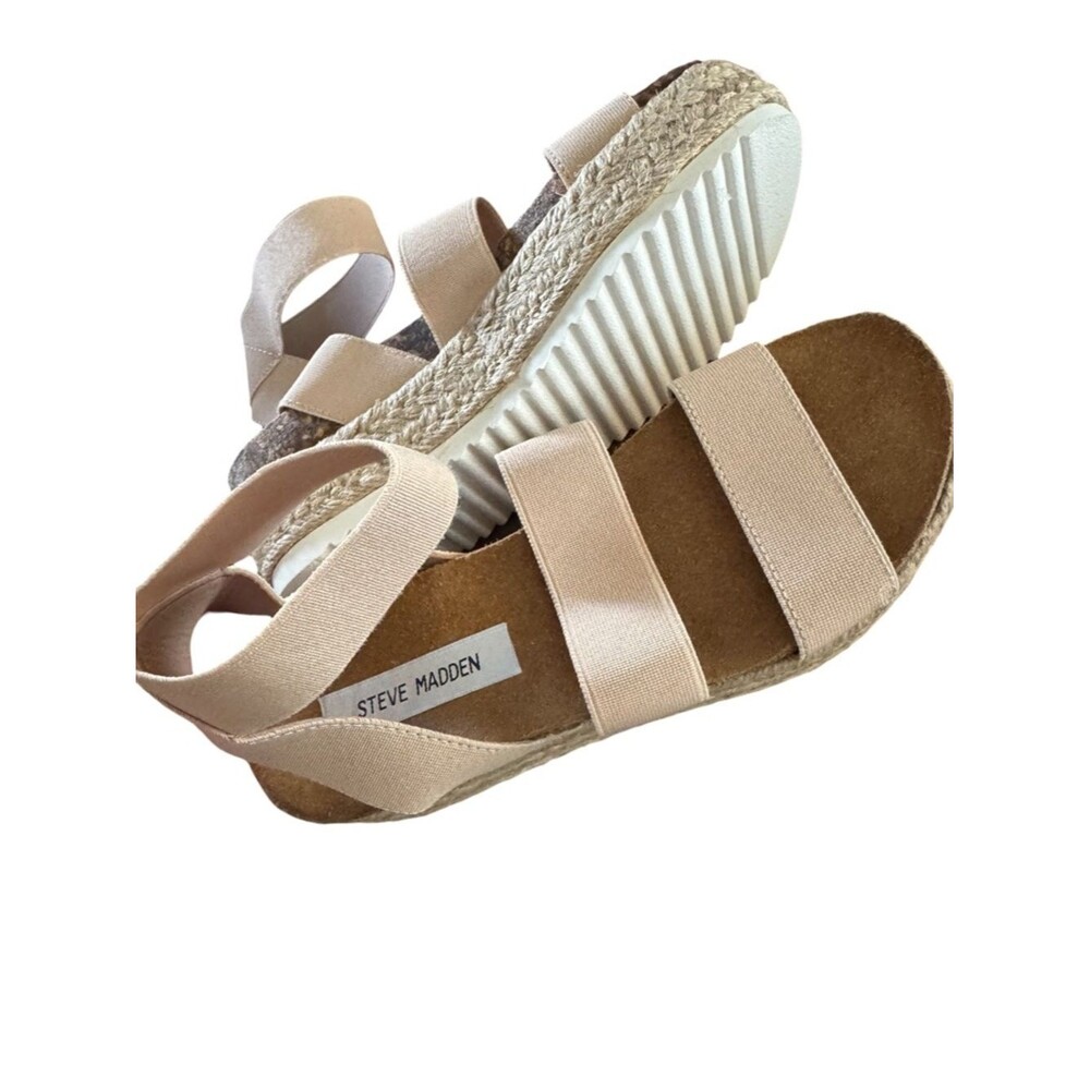 Steve Madden Women's Kimmie Blush Nude Espadrille Platform Sandals Size 7 NWOB - Picture 6 of 13